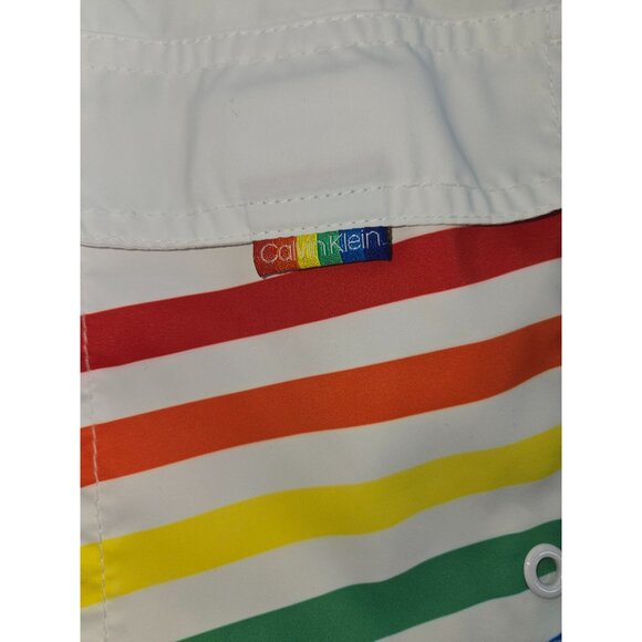 Calvin Klein Mens Rainbow Stripe Swim Shorts XL - Picture 5 of 7